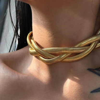 Braided Chunky Choker Necklace