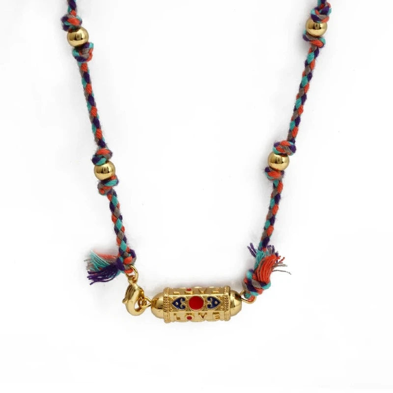 Enamel Amulet Necklace