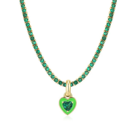 Colorful Heart Pendant Choker