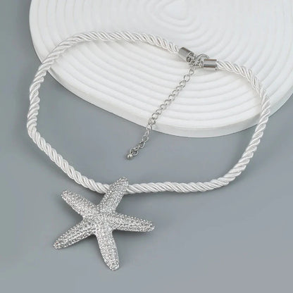 Thick Rope Chain Metal Starfish Necklace for Women