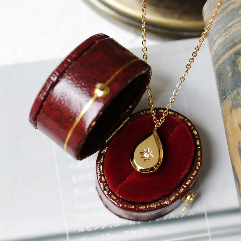 Pvd Plated Stainless Steel Round Necklace Gold Color