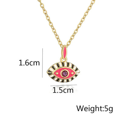 Summer Eye Rhinestone Pendant Necklace